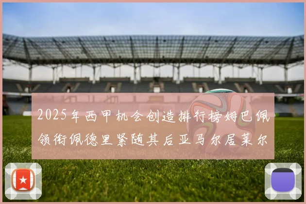 2025年西甲机会创造排行榜姆巴佩领衔佩德里紧随其后亚马尔居莱尔表现抢眼